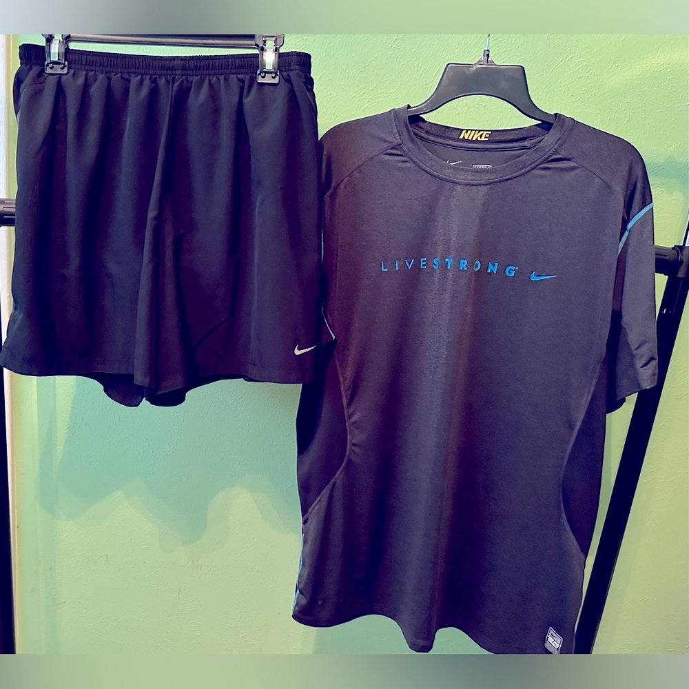 Nike Dri-Fit Men's Livestrong (2 PACK) XL Pro Combat Dri Fit & XL Lined Shorts